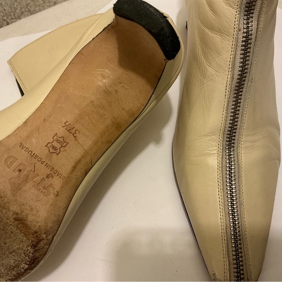 STAUD Cream Zippered Heeled Boots size 37.5 EUR - Picture 5 of 9